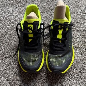 Black and Neon Green Athletic Shoes